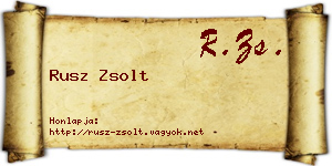 Rusz Zsolt névjegykártya